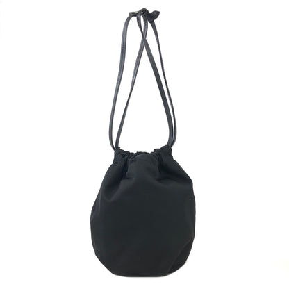 PRADA Logo Nylon Mini Bag Drawstring Handbag Black Vintage Old bbsywj