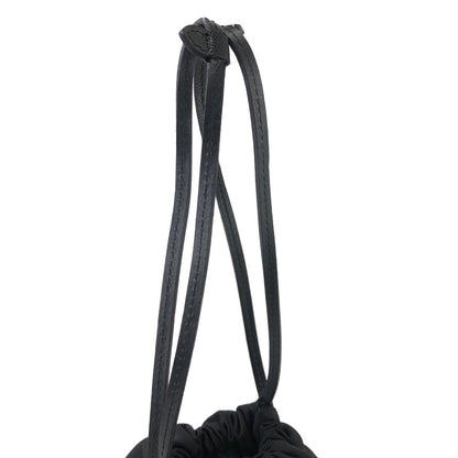 PRADA Logo Nylon Mini Bag Drawstring Handbag Black Vintage Old bbsywj