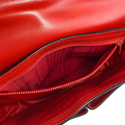 CELINE Rogo Motif embossed leather 2way double pocket shoulder bag Red Vintage Old Celine rvmknd