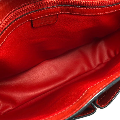 CELINE Rogo Motif embossed leather 2way double pocket shoulder bag Red Vintage Old Celine rvmknd