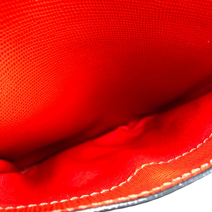 CELINE Rogo Motif embossed leather 2way double pocket shoulder bag Red Vintage Old Celine rvmknd