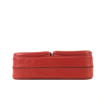 CELINE Rogo Motif embossed leather 2way double pocket shoulder bag Red Vintage Old Celine rvmknd