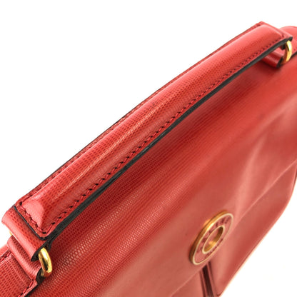 CELINE Rogo Motif embossed leather 2way double pocket shoulder bag Red Vintage Old Celine rvmknd