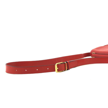 CELINE Rogo Motif embossed leather 2way double pocket shoulder bag Red Vintage Old Celine rvmknd