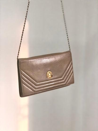 CELINE Blason Emblem Chain Shoulder Bag Beige Old Celine vintage grm6h7