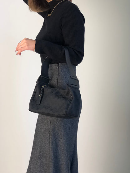 GUCCI GG Canvas Shoulder bag Black Vintage xi6jhz