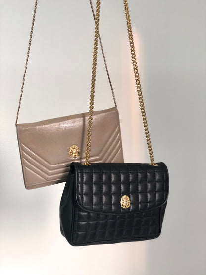 CELINE Blason Emblem Chain Shoulder Bag Beige Old Celine vintage grm6h7