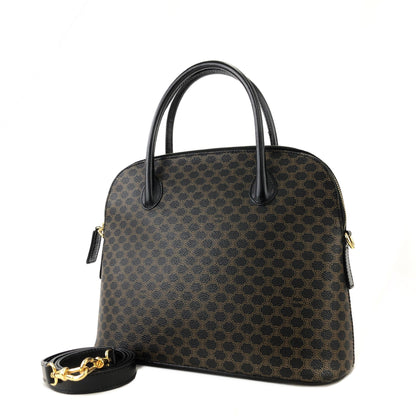 CELINE Macadam PVC Leather Bugatti Bolide 2way Shoulder Bag Black  Vintage Old Celine tv4zki