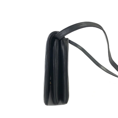 VALENTINO GARAVANI V logo Chevron Two-way Shoulder bag Clutch bag Black Vintage Old sems6s