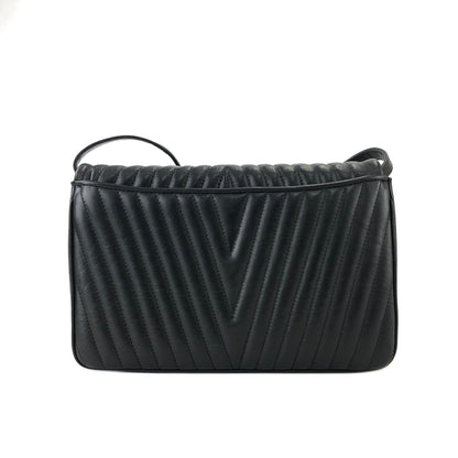 VALENTINO GARAVANI V logo Chevron Two-way Shoulder bag Clutch bag Black Vintage Old sems6s