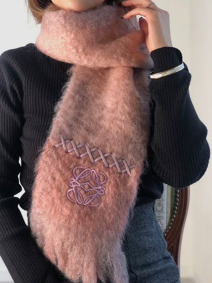 LOEWE Anagram Scarf Pink Vintage j3cm2n