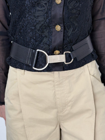 PRADA Logo Belt Black Vintage mverzc