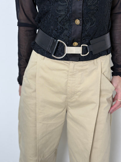 PRADA Logo Belt Black Vintage mverzc