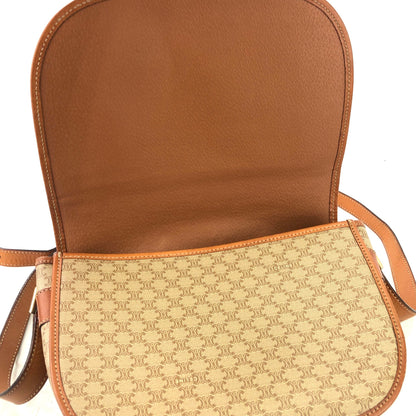 CELINE Macadam Blason Flap Crossbody Shoulder bag Beige Vintage Old CELINE gtvh4k