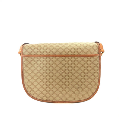 CELINE Macadam Blason Flap Crossbody Shoulder bag Beige Vintage Old CELINE gtvh4k