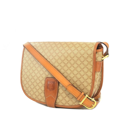 CELINE Macadam Blason Flap Crossbody Shoulder bag Beige Vintage Old CELINE gtvh4k