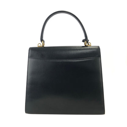 GUCCI Lady lock Top handle Leather Handbag Navy Old gucci Vintage ubd4ck