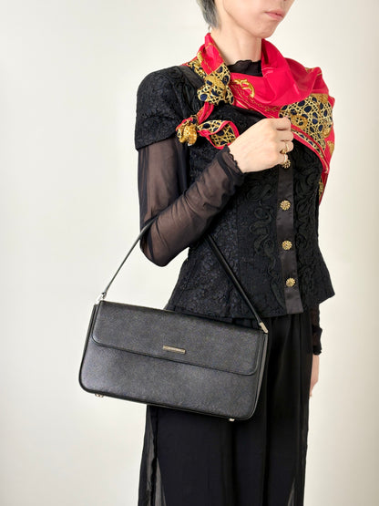BURBERRY Logo Shoulder bag Black Vintage 5huwxe