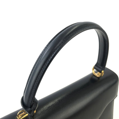 GUCCI Lady lock Top handle Leather Handbag Navy Old gucci Vintage ubd4ck