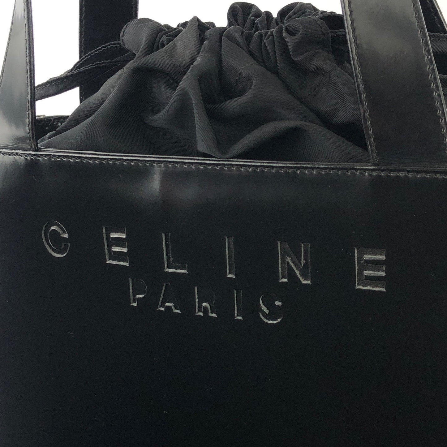 CELINE brand logo patent leather handbag Black Vintage Old Celine sb5x –  VintageShop solo