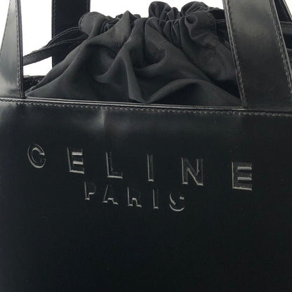 CELINE brand logo patent leather handbag Black Vintage Old Celine sb5xdm