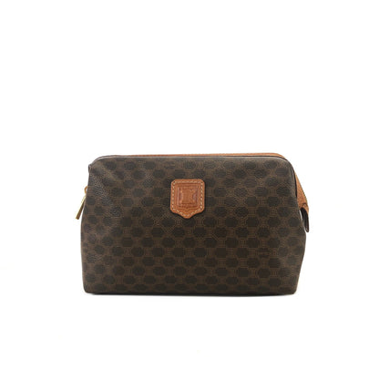 CELINE Macadam Blason logo Pouch Brown Vintage Old CELINE 47u2id