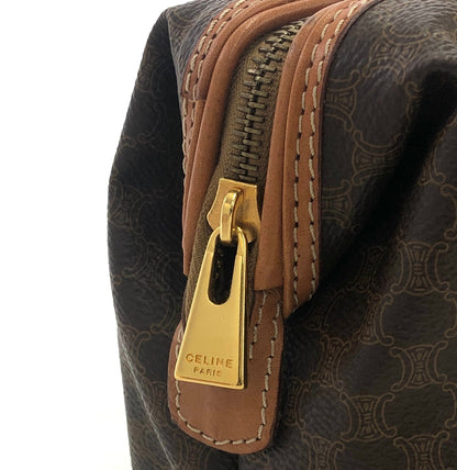 CELINE Macadam Blason logo Pouch Brown Vintage Old CELINE 47u2id