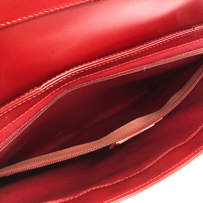 Yves Saint Laurent Octagon YSL Leather 2way shoulder bag Red Vintage Old 7timir