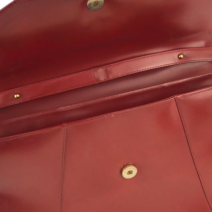 Yves Saint Laurent Octagon YSL Leather 2way shoulder bag Red Vintage Old 7timir