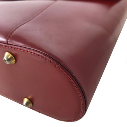 Yves Saint Laurent Octagon YSL Leather 2way shoulder bag Red Vintage Old 7timir