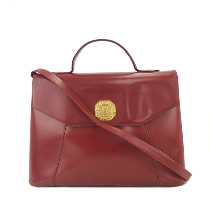 Yves Saint Laurent Octagon YSL Leather 2way shoulder bag Red Vintage Old 7timir