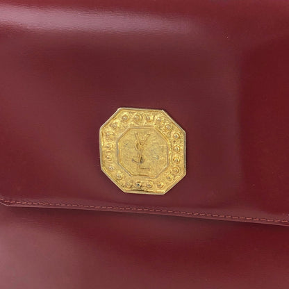 Yves Saint Laurent Octagon YSL Leather 2way shoulder bag Red Vintage Old 7timir