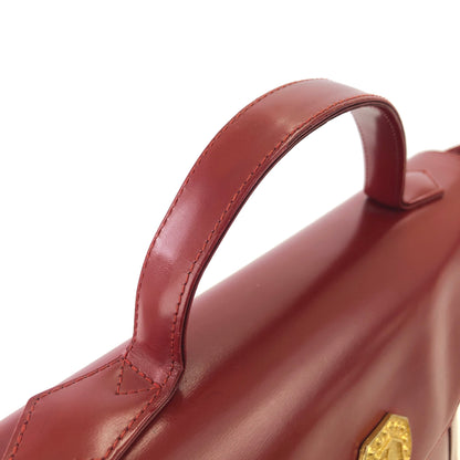 Yves Saint Laurent Octagon YSL Leather 2way shoulder bag Red Vintage Old 7timir