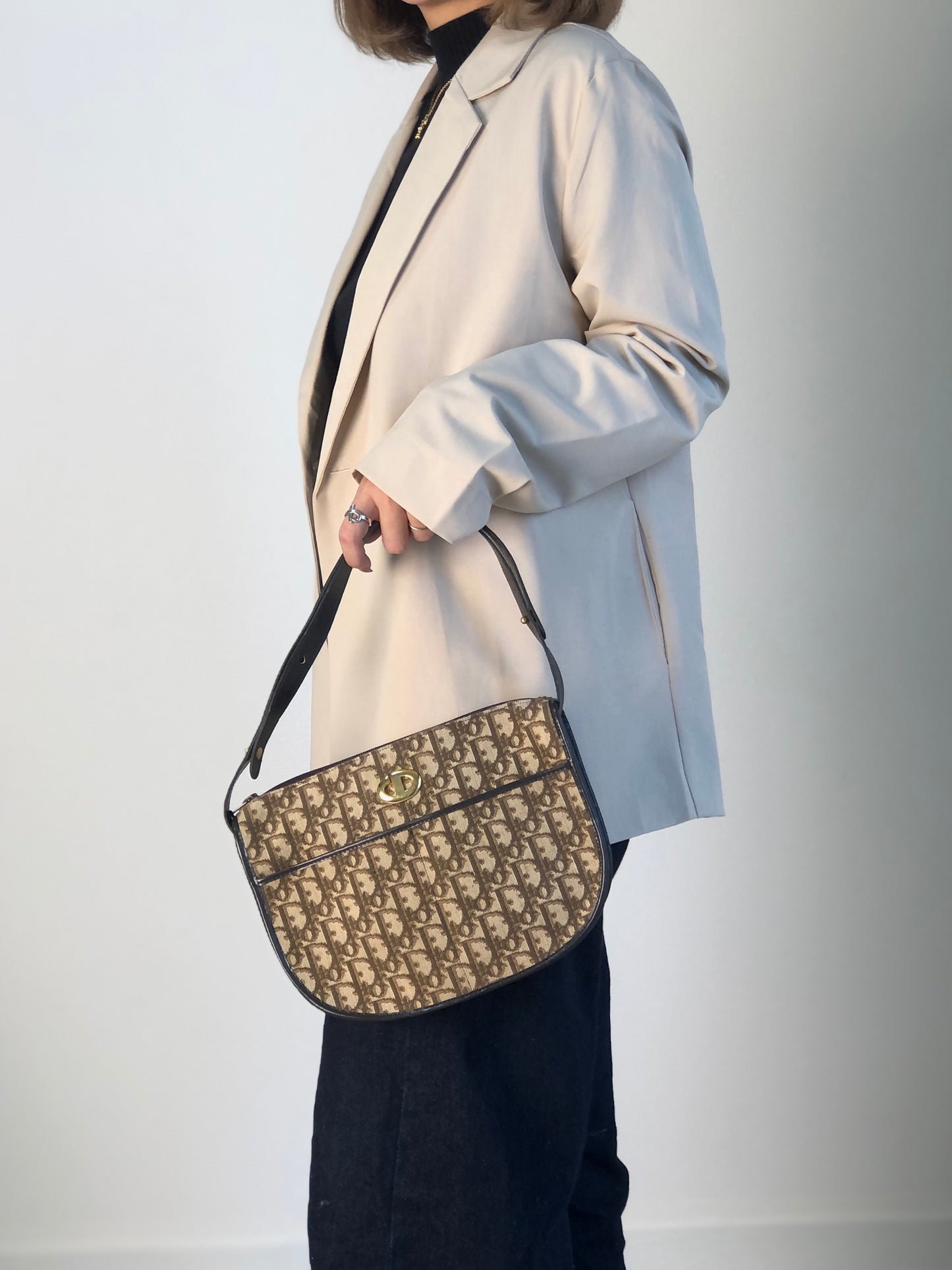 Christian Dior Trotter Shoulder bag Brown Vintage f2cedr