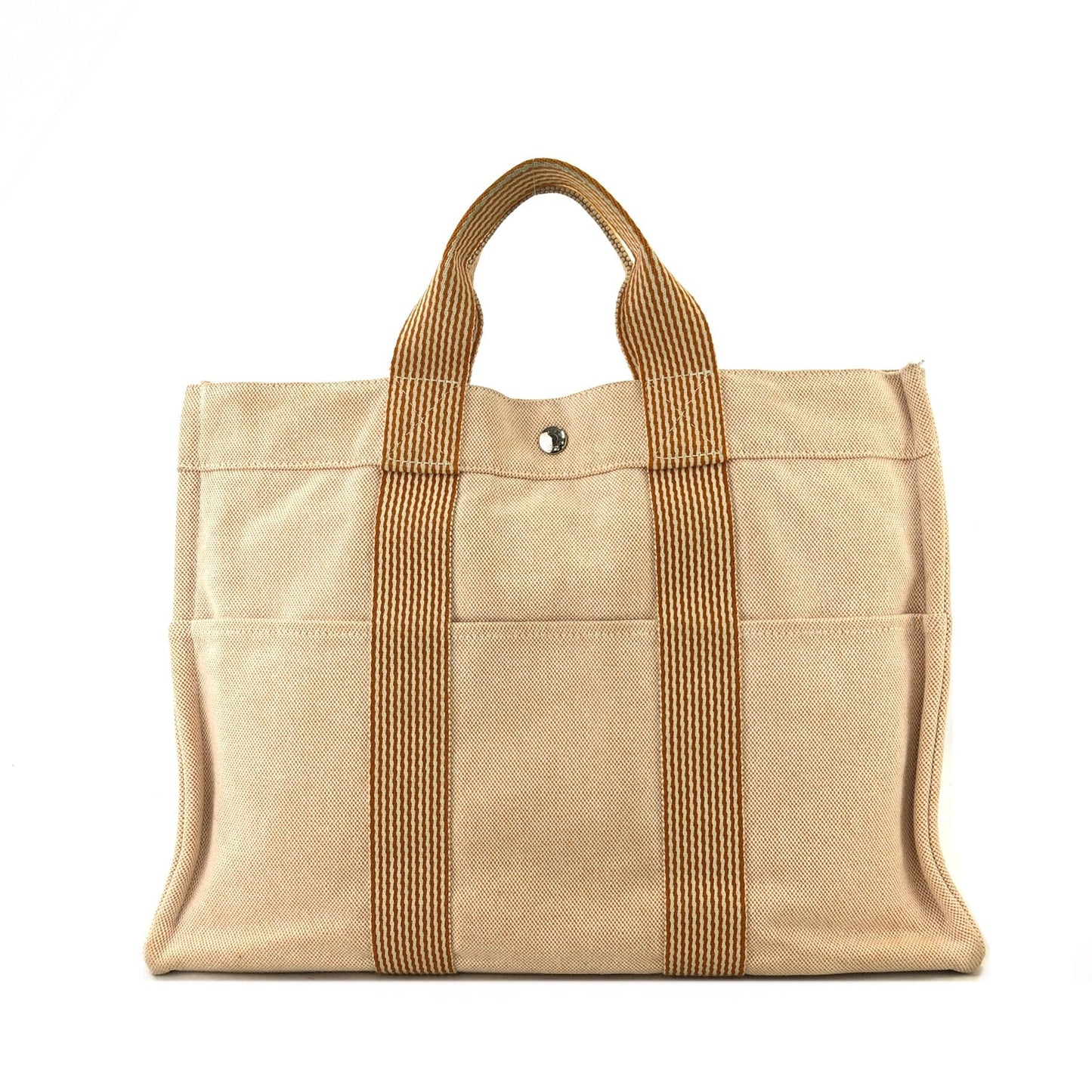 HERMES Fool toe MM canvas handbag beige Vintage Old 5k5wy6