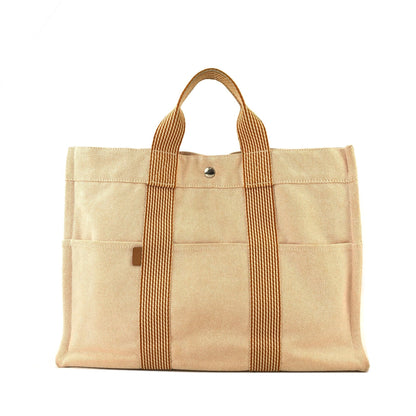 HERMES Fool toe MM 帆布手提包 米色 Vintage Old 5k5wy6