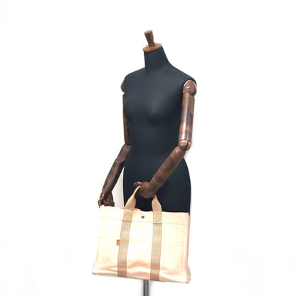 HERMES Fool toe MM 帆布手提包 米色 Vintage Old 5k5wy6