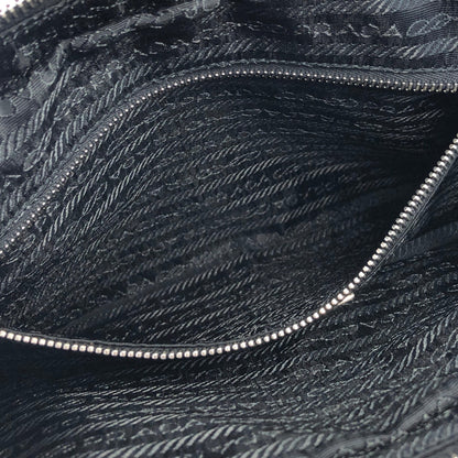 PRADA Triangle Logo Nylon Mini Boston Front Pocket Shoulder Bag Black Vintage Old hgxatd