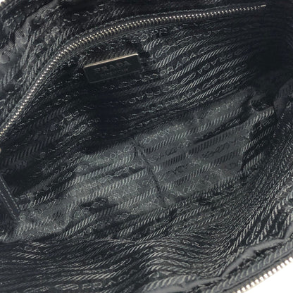 PRADA Triangle Logo Nylon Mini Boston Front Pocket Shoulder Bag Black Vintage Old hgxatd