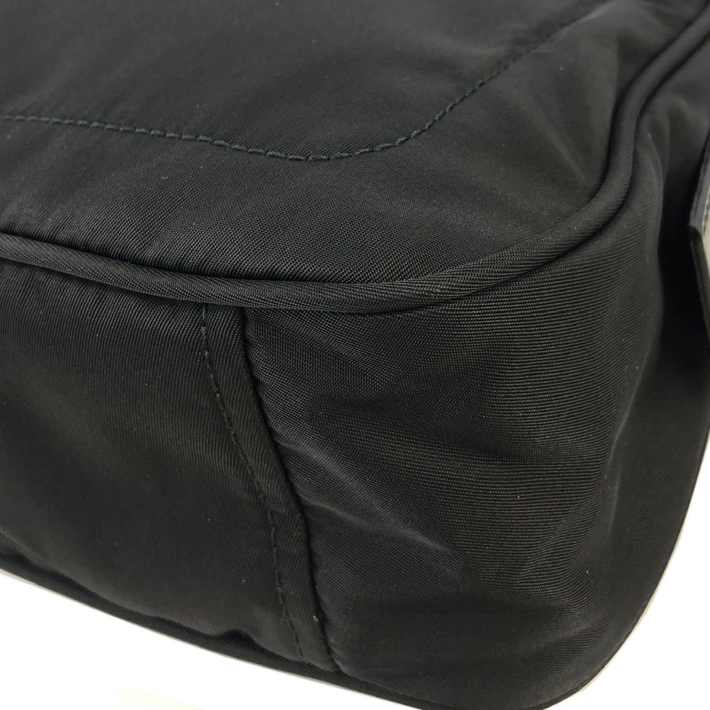 PRADA Triangle Logo Nylon Mini Boston Front Pocket Shoulder Bag Black Vintage Old hgxatd