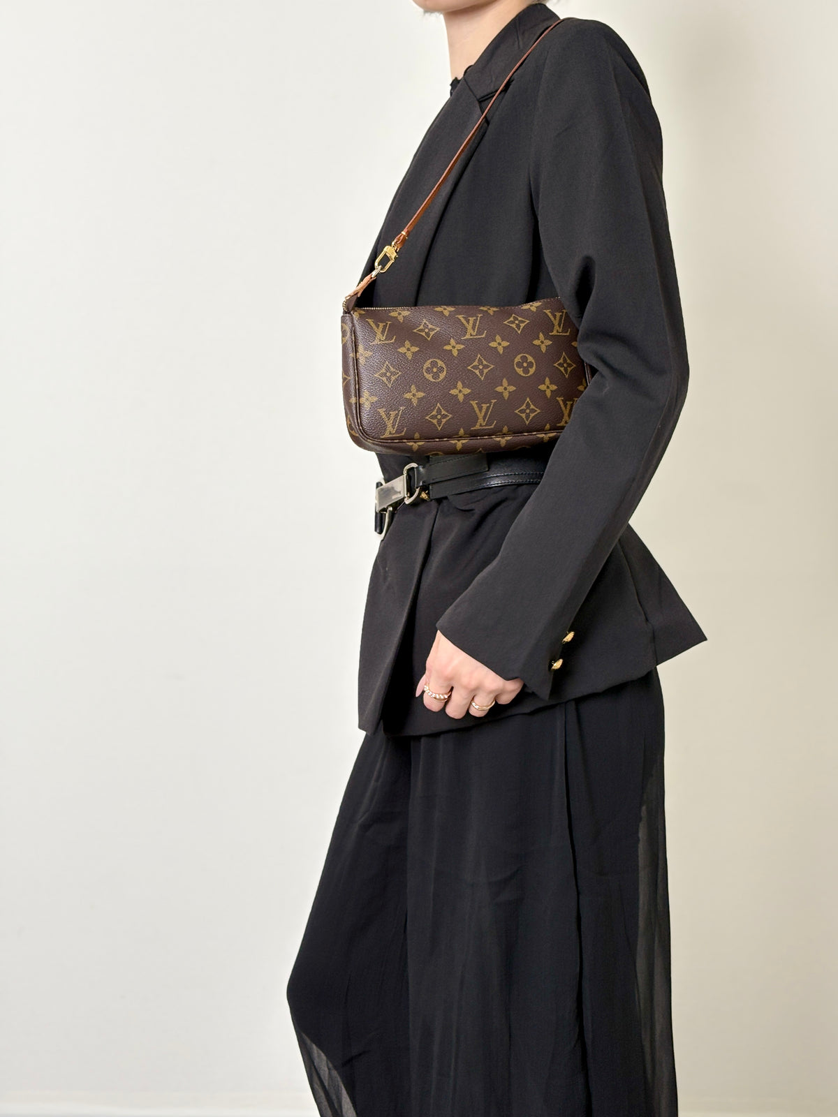 LOUIS VUITTON Monogram Shoulder bag Brown M51980 Vintage z7gkhx