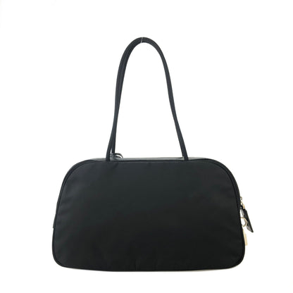 PRADA Triangle Logo Nylon Mini Boston Front Pocket Shoulder Bag Black Vintage Old hgxatd