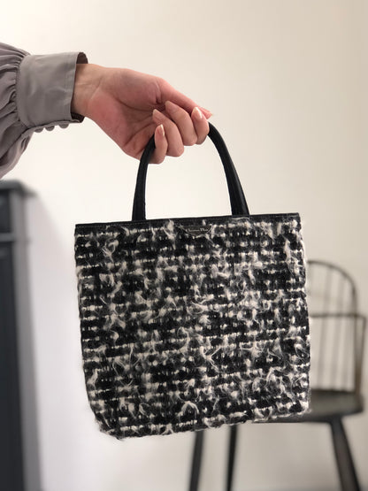Christian Dior Logo Handbag Black White Vintage ny7jtf