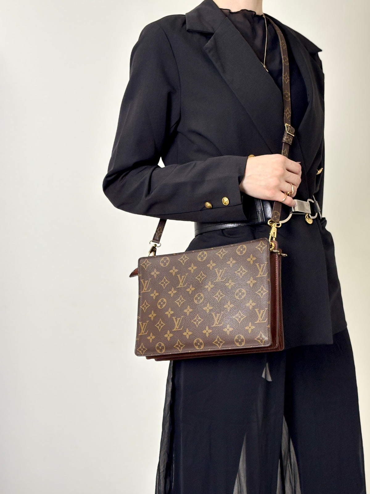 LOUIS VUITTON Monogram Shoulder bag Brown M51205 Vintage uj5nbu
