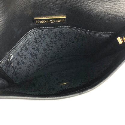 Yves Saint Laurent YSL Triangle logo Shoulder bag Black Vintage Old kirbab