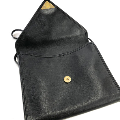 Yves Saint Laurent YSL Triangle logo Shoulder bag Black Vintage Old kirbab