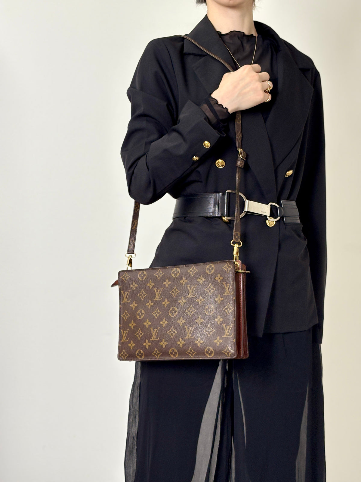LOUIS VUITTON Monogram Shoulder bag Brown M51205 Vintage uj5nbu