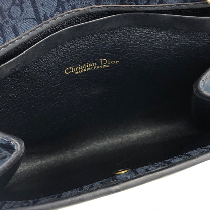 Christian Dior Trotter 提花鏈條迷你包肩背包海軍藍復古舊 ckmni2