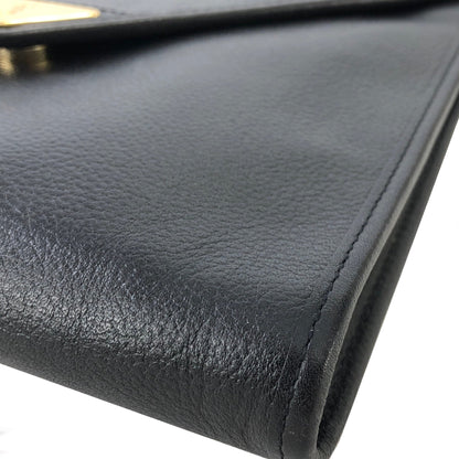 Yves Saint Laurent YSL Triangle logo Shoulder bag Black Vintage Old kirbab