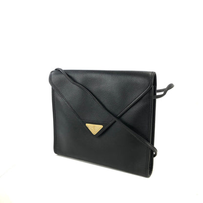 Yves Saint Laurent YSL Triangle logo Shoulder bag Black Vintage Old kirbab